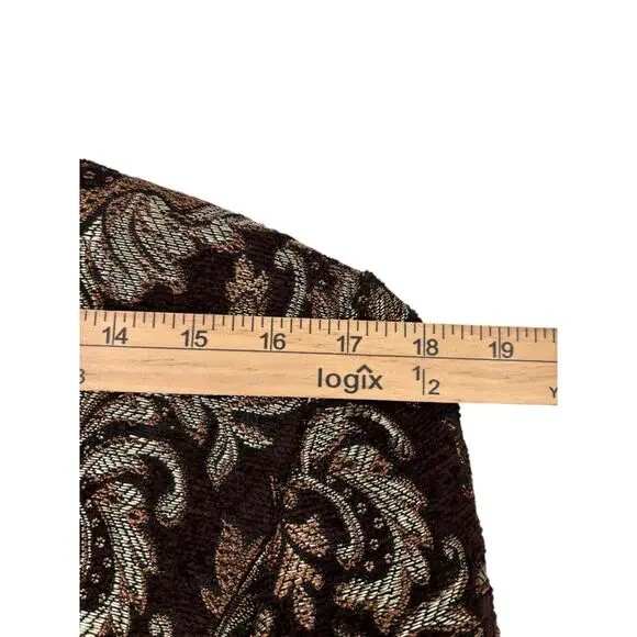 Kenzie Brocade Tapestry Coat Womens 12 Embroidered Elegant Woven Damask Boho